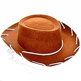 GiftExpress Child Brown Felt Cowboy Hat with Chin Strap - Cowgirl Costume Accessory for USA Western Rodeo...