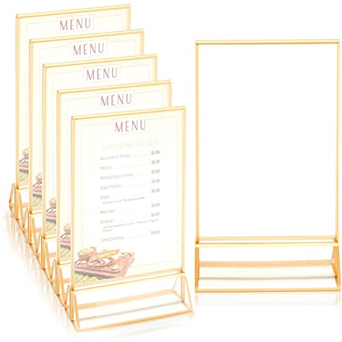 Stockroom Plus Portarteles de acrílico transparente, marcos de metal dorado (12,7 x 21,2 cm, 6 unidades) Cover