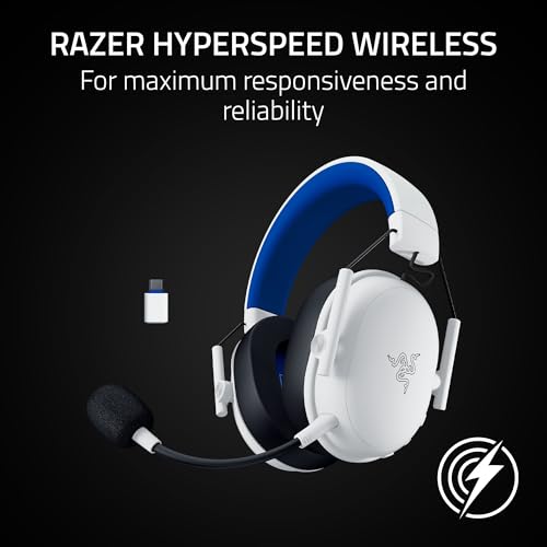 Image of Razer BlackShark V3 X HyperSpeed Wireless Gaming Headset for PS5: 50mm Drivers - Cardioid Mic - 2.4 GHz, Bluetooth - Works with PC, Mac, Nintendo Switch, Smartphone - Long Battery Life - White