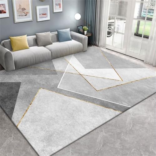 Tapis chambre garçon gris motif géométrique doux et résistant - 2