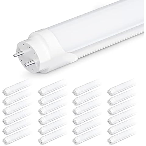 SHINESTAR 24-Pack T8 LED Bulbs 4 Foot, Ballast Bypass, Type B Tube Lights 18W 2200LM 5000K Daylight, T8 T10 T12 LED Fluorescent Replacement 4FT, Double-End Power, G13 Base, Frosted Cover Cover