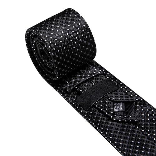 Image of YOHOWA Men Plaid /Striped Ties Set Silk Business Wedding Formal Fashion Necktie and Pocket Square Cufflinks Set