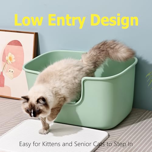 Arenero Extra Grande para Gatos con Bordes Altos y Entrada Baja miniatura 4