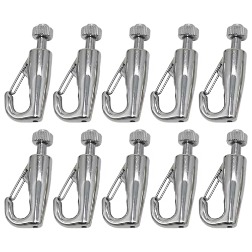 Image of Set of 10 Slide Locking Artwork Hanging Hooks Wire Rope Metal Photo Hooks Stainless Steel Picture Frame Hangers