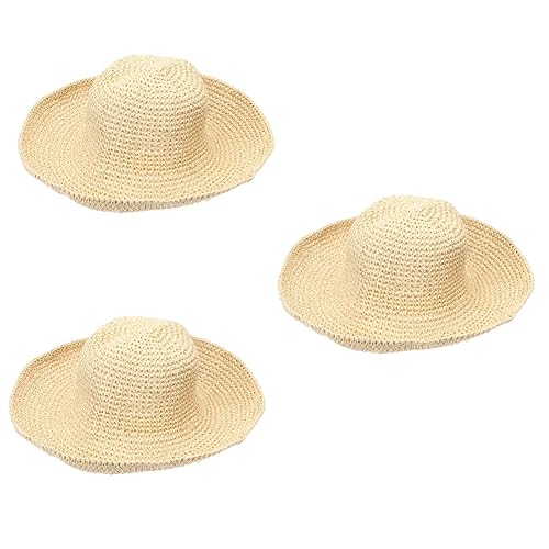 Chapeaux visières de plage en paille de qualité avec finitions bord duveteux