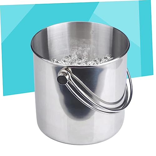 Luxshiny 3Pcs Baldes De Gelo Para Festas Balde De Gelo Com Pinças Balde De Gelo De Aço Inoxidável Ci