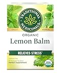 Traditional Medicinals Organic, Lemon Balm - Supports Stress Relief & Digestive Health - Kosher, Non-GMO, Caffeine-Free, Compostable - 16 Tea Bags