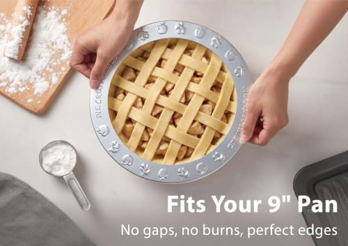 JODEVI 9 Inch Pie Pan with Pie Crust Shield, Ceramic Pie Dish for Baking - image 5