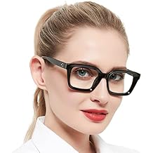 OCCI CHIARI Bifocal Reading Glasses 1.50 Womens Trendy Blue Light Blocking Oversized Readers 1.0 1.5 2.0 2.5 3.0 3.5Black,1.50