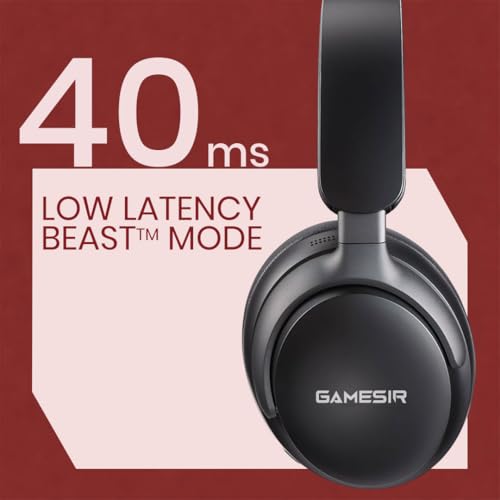 Image of GameSir Bass Wireless Headphones with 40mm Drivers, Deep Bass Stereo Sound, Bluetooth 5.3, Over-Ear Noise Isolation Headset with LED Light, Built-in Mic for PC, Mobile & Laptop (Black)