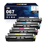 Picture of XJI 067 LBP632Cdw MF656Cdw Compatible Toner Cartridges Replacement for Canon 067 067H, for Color imageCLASS LBP633Cdw MF653Cdw Laser Printer Ink(4 Pack, Black Cyan Magenta Yellow)
