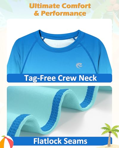 Image of Boys UPF 50+ Swim Shirt Long Sleeve, 1 or 2 Pack Rash Guard Tops