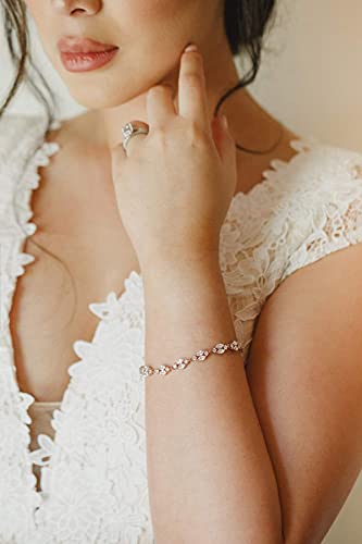 Sweetv Rose Gold Marquise Wedding Earrings And Bracelets Jewelry Set For Women Prom #TOP4