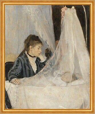 Reproduction d'art The Cradle Berthe Morisot Mère Enfant Berceau Sommeil Voile B A2 00879