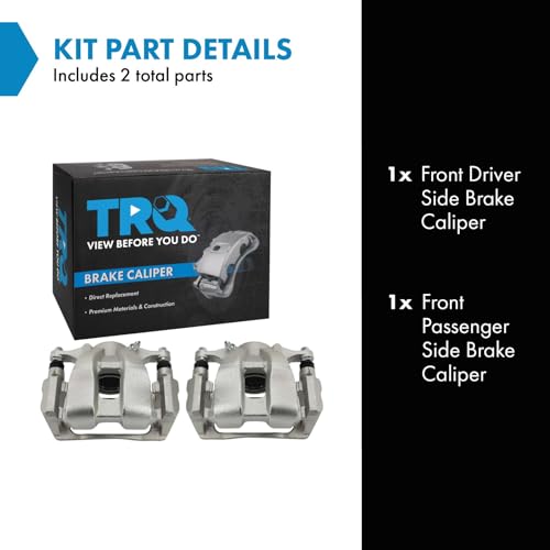 Image of TRQ Front Brake Caliper Set Zinc Coated Brackets Compatible with 2019-2022 Acura ILX 2016-2017 Honda Accord 2017-2020 Civic