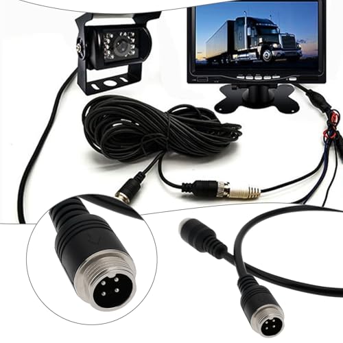 YINETTECH 4-pinowy kabel przedłużający męski na męski, 40 cm, złącze przedłużające do samochodu, autobusu, ciężarówki, cofania kamery CCTV, systemy zabezpieczeń płci, zmieniający się przewód