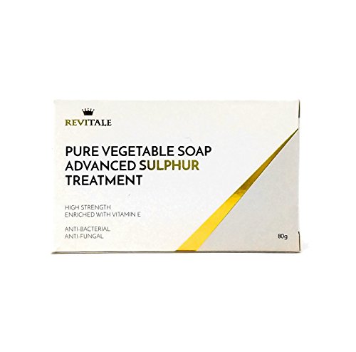 Revitale Tratamiento de jabón de azufre puro vegetal avanzado, 80 g, antibacteriano, ayuda a combatir puntos negros, manchas, irritación de la piel