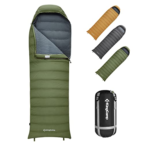 KingCamp Down Sleeping Bag 650 Fill Power Ultralight Compact Portable Sleeping Bags for Adults Cold Weather 3 Season…