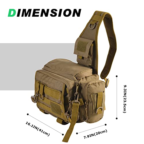 Goture Fishing Bag, Fishing Tackle Bag With Rod Holder, Water-Resistant Fishing Backpack Tackle Sling Bag, Fly Fishing Fanny Pack Storage, Fishing Tackle Box For Fishing Gear,Fishing Gifts For Men #TOP1