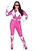 Disguise Sabans Mighty Morphin Power Rangers Pink Ranger Sassy Womens Adult Bodysuit Costume, Pink/White, Large/12-14