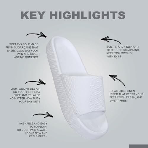 Image of Comfortable Cushioned Sole Arch Support Sliders | Durable Lightweight Flexible Style | Casual Flats Footwear Man | Ultra Soft Sliders for Adult | Stylish & Anti-Skid