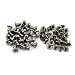 LQ Industrial 30 PCS Solid Brass Sam Browne Button Screw Studs Nail Round Rivets for DIY Leather Craft Belt Wallet Handbag Black 5x7x7mm