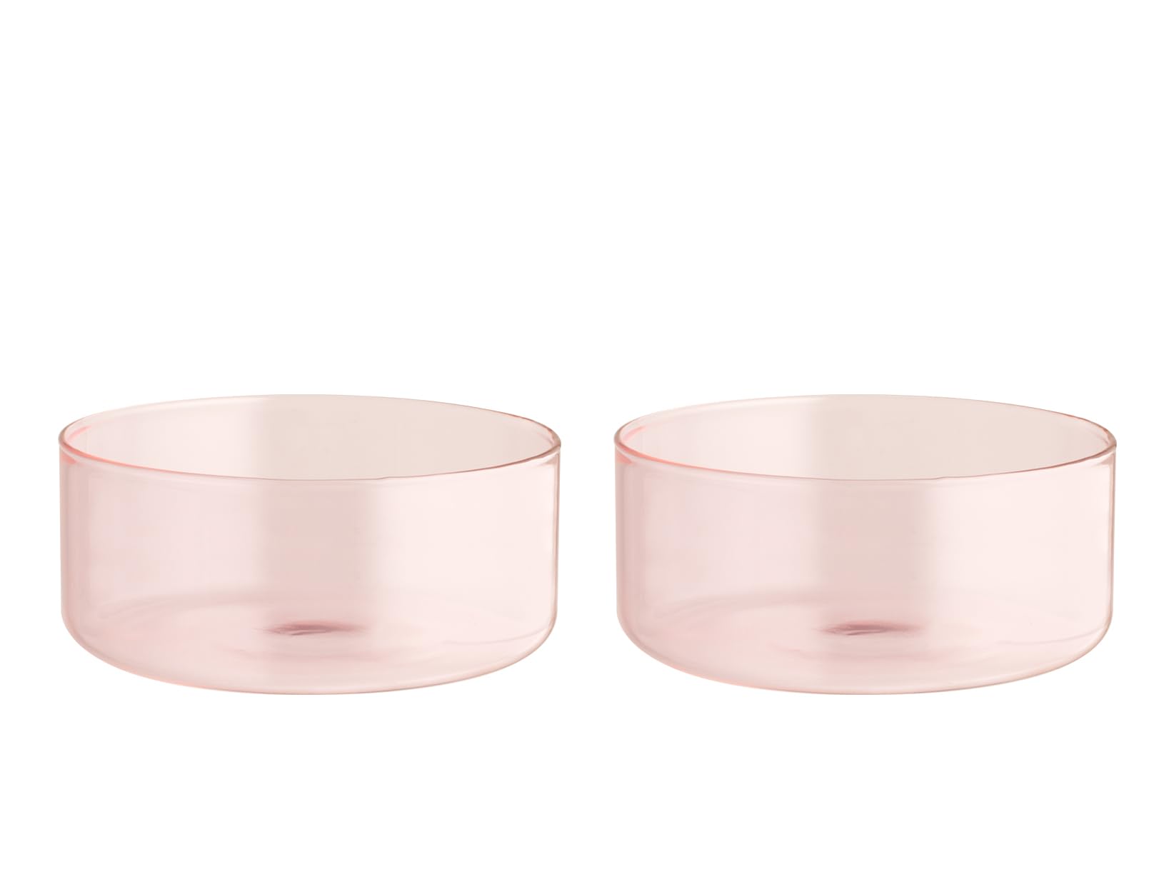 H&H Daylight Set of 2 Borosilicate Glass Cups, Pink, 11.5 x H5 cm