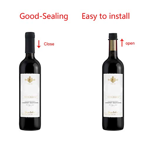 Vodolo (Set of 10) Wine Bottle Stopper - Wine Protector Air Vacuum Stoppers Beverage Bottle Stoppers Reusable Wine Bottle Sealers Food Grade Latex & Air-Tight Grip To Keep Wine Fresh, Black - Thumbnail 5