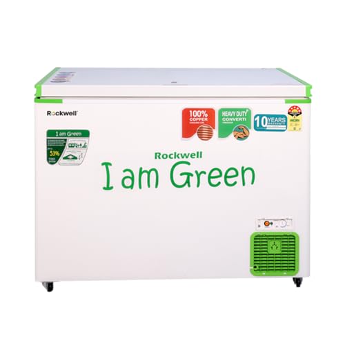Rockwell 350SDUC, 5 Star, Convertible GREEN Deep Freezer, Single Door, with 10 yrs. Warranty on Cooling Coil and Upto 53% Power Saving