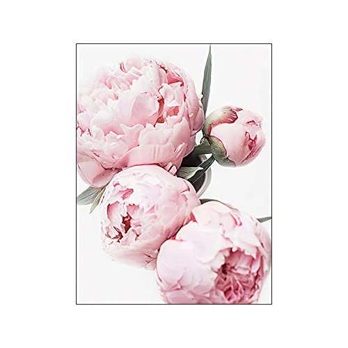 OYFFL Affiche Rose Pivoine Impression Florale Peinture Mur Photo Moderne Salon décoration Toile Impression Mur Art Foto Art Fleur Style Nordique (3,20x30cm sans Cadre) Cover