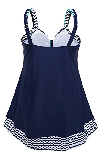 DANIFY Vintage Sailor Pin Up Swimsuit Retro One Piece Skirtini Cover Up Swimdress Tummy Control Bathing Suit3