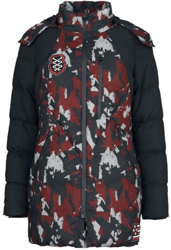 Rock Rebel by EMP Femme veste d'hiver camouflage rouge et noir avec patchs M