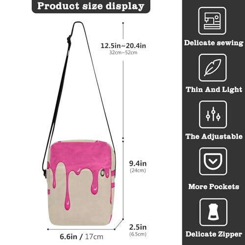Fashion Street Graffiti Painting Pink Beige messenger bag cute mens shoulder bag Women's Purse Adjustable Strap for Casual outdoor sports3