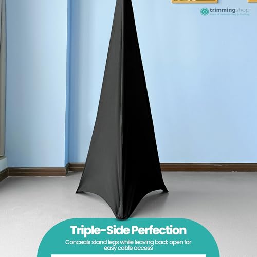 Housse extensible pour trépied d'enceinte en spandex noir Trimming Shop