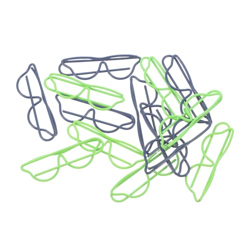 GETAJGHSD ミニメガネ型ペーパークリップ 金属製 再利用可能 ブックマー ップ 学校 オフィス 文房具 クリエイティブ 小型 クランプ ファイル整理用 40個