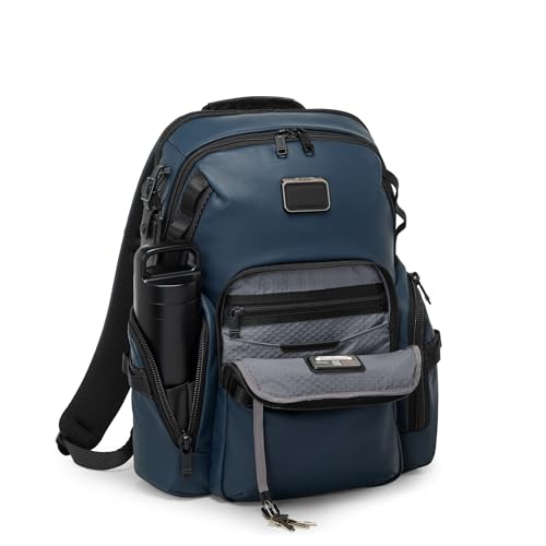 Image of Tumi Mens Navigation Backpack Navy Coated Canvas One Size