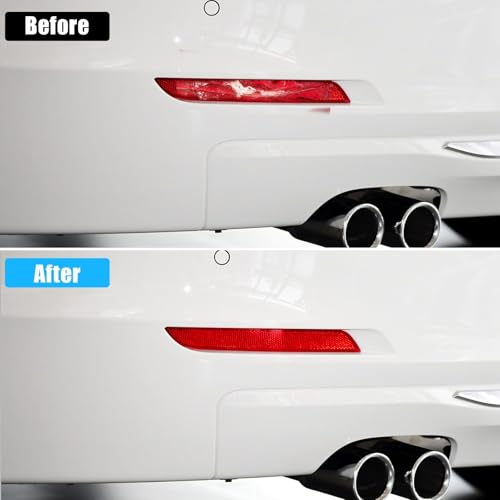 Image of Jaronx Compatible with BMW Rear Bumper Reflector for 3' F30 Sedan 2013-2015 | 4' F32 /F33 /F36 2014-2016, for BMW 63147301187 63147301188 Left /Right Rear Bumper Red Marker Tail Reflector Light Replacement