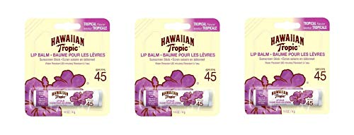 Hawaiian Tropic Lip Balm Spf# 45 Tropical 0.14 Ounce (4ml) (3 Pack)