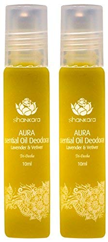 Shankara Aura Essential Oil Deodorant - All-Natural Deodorant - Vegan, Anti-Bacterial, Odor-Fighting Deodorant for Men & Women - Alcohol, Paraben & Aluminum Free Deodorant - Lavender & Vetiver -2 Pack