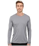 adidas Men's Baselayer Climalite UPF Long-Sleeve Crew Top, Grey, Large