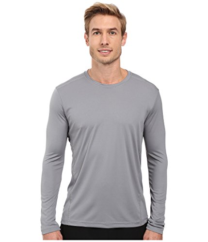 adidas Men's Baselayer Climalite UPF Long-Sleeve Crew Shirt Underwear (1-Pack), Grey, LARGE