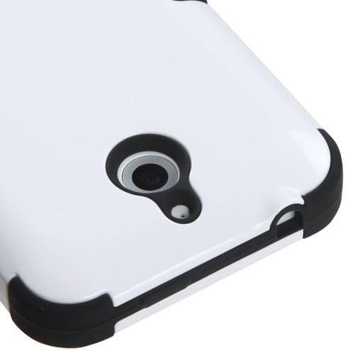 HTC Desire 510 Case, Luckyphone (TM) For HTC Desire 510 TUFF Phone Cover Protector Dual Layer Armor Case + Premium Screen Proector + Touch Screen Stylus Pen (Ivory White / Black TUFF)