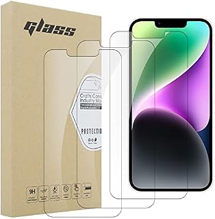 iCatchy Screen Protector Compatible with iPhone 14 6.1-Inch Phone High Transparency Tempered Glass Protection Film - 3 Pack