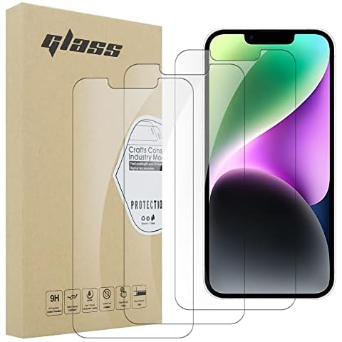 iCatchy Screen Protector Compatible with iPhone 14 6.1-Inch Phone High Transparency Tempered Glass Protection Film - 3 Pack Cover
