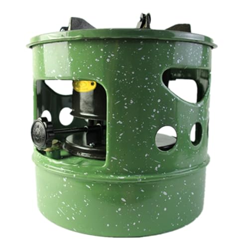 Estufa de Parafina Portátil for Exteriores Estufa de Camping Calefactor Estufa de Parafina Metálica Doméstica con 12 Orificios de Calentamiento Apta for 3-5 Personas Quema Continua Durante 18 H