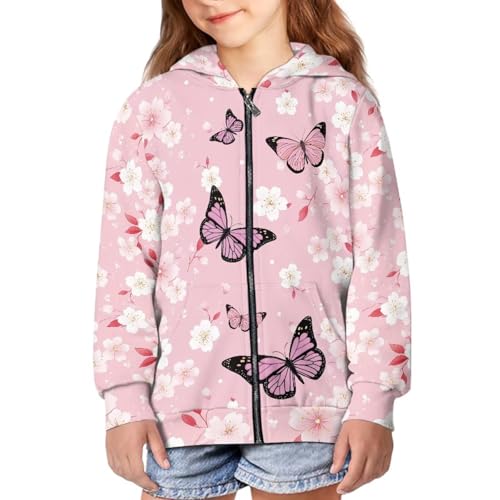 DISNIMO Kids Zip Up Hoodies with Pockets Long Sleeve Sweatshirts Jackets for Girls