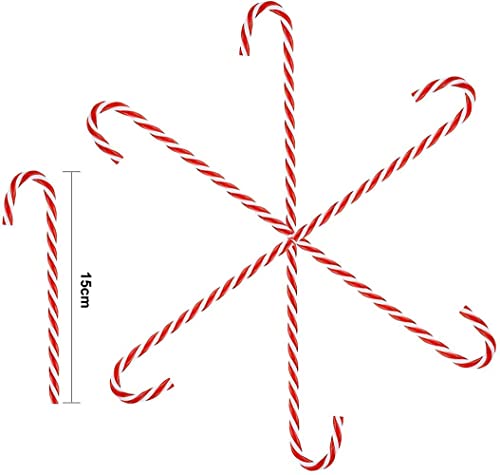 12 Pieces Christmas Candy Cane Decoration Twisted Plastic Candy Cane Red and White Candy Cane Christmas Tree Hanging Ornament Candy Cane Tree Decoration for New Years Holiday Party Decor Party Gift