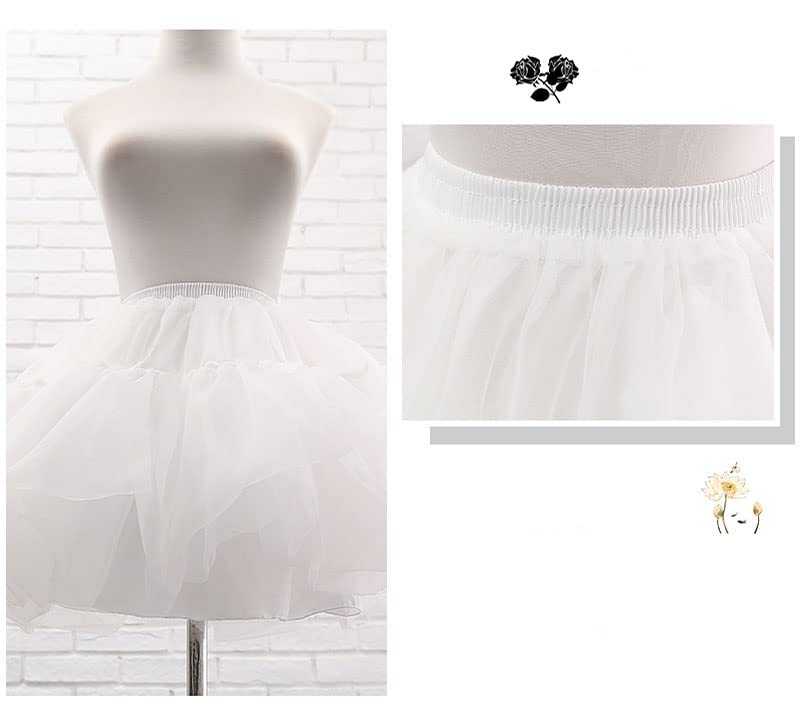 Women'S Petticoat 50s 4 Levels Hoopless Short Length Tulle Crinoline Underskirts Dress Bubble Skirt Above Knee4