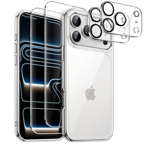 JETech 5 in 1 Case for iPhone 17 Pro Max, Anti-Yellowing, Clear