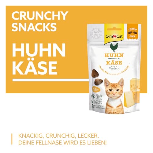 GimCat Crunchy Snacks Poulet avec Fromage - Friandise pour Chat croustillante et Riche en protéines - 1 Sachet (1 x 50 g) – Image 3